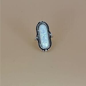 Opalescent Druzy Style Statement Ring | Silver-Tone
